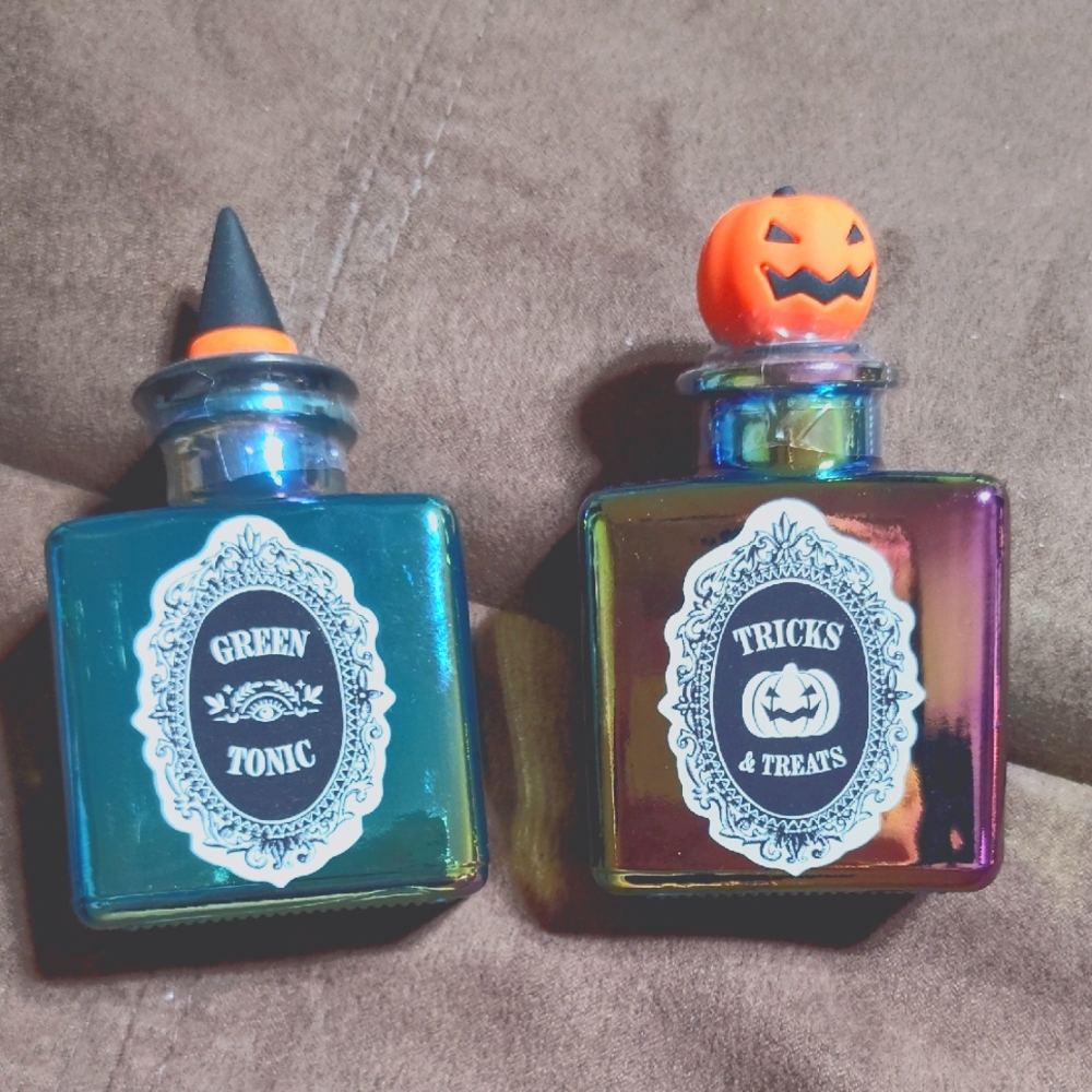 Set Of 2 Glass Potion Bottles. Target Bullseye Playground Halloween 2025